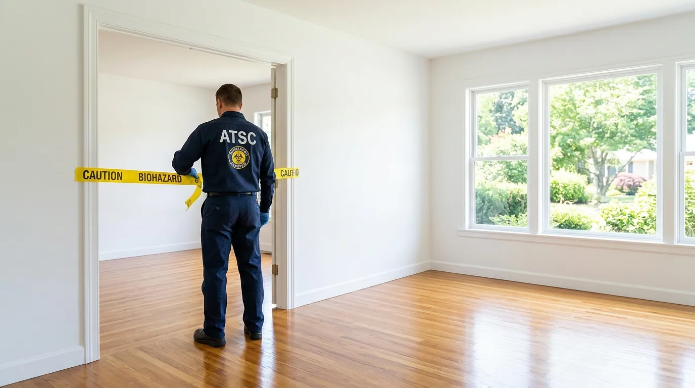 Certified biohazard cleanup crew performing Decomposition Cleanup in Itasca